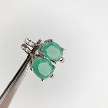 Load image into Gallery viewer, 6 x 8 mm. Oval Cut Green Brazilian Emerald Earrings