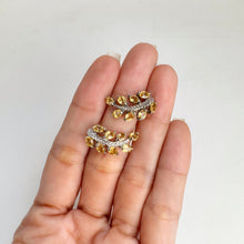 Load image into Gallery viewer, 3 x 4 mm. Oval Cut Yellow Brazilian Citrine Leaf Earrings