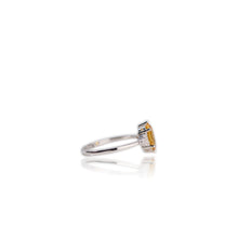 Load image into Gallery viewer, 6 x 8 mm. Oval Cut Yellow Brazilian Citrine with Cz Accents Ring