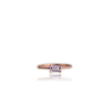 Load image into Gallery viewer, 4 x 6 mm Octagon Cut Purple Brazilian Amethyst with Cz Band Ring