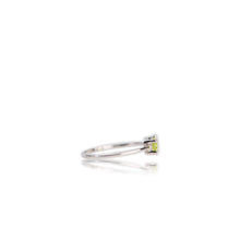 Load image into Gallery viewer, 3 x 6 mm. Baguette Cut Green Pakistani Peridot Ring