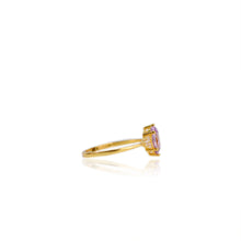 Load image into Gallery viewer, 6 x 8 mm. Oval Cut Purple Brazilian Amethyst with Cz Accents Ring