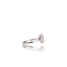 Load image into Gallery viewer, 6 x 8 mm. Oval Cut White Brazilian Topaz with Cz Accents Ring