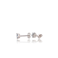 Load image into Gallery viewer, 6 mm. Round Cut Light Blue Brazilian Aquamarine Earrings