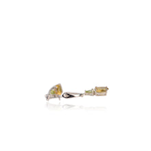 Load image into Gallery viewer, 8 x 10 mm. Oval Cut Light Yellow Brazilian Citrine and Peridot Drop Earrings