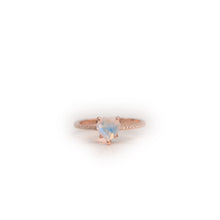 Load image into Gallery viewer, 7 mm. Heart Cut White Indian Moonstone with Cz Band Ring