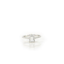 Load image into Gallery viewer, 6 x 8 mm. Octagon Cut White Brazilian Topaz with Cz Band Ring