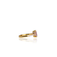 Load image into Gallery viewer, 6 x 8 mm. Octagon Cut Purple Brazilian Amethyst with Cz Band Ring