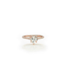 Load image into Gallery viewer, 7 mm. Heart Cut White Brazilian Topaz with Cz Band Ring