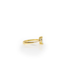 Load image into Gallery viewer, 6 x 8 mm. Octagon Cut Blue Brazilian Aquamarine with Cz Band Ring