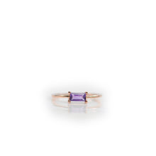 Load image into Gallery viewer, 3 x 6 mm. Baguette Cut Purple Brazilian Amethyst Ring