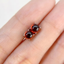 Load image into Gallery viewer, 5 mm. Round Cabochon Purple African Rhodolite Garnet Earrings