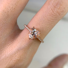 Load image into Gallery viewer, 7 mm. Heart Cut White Brazilian Topaz with Cz Band Ring