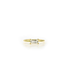 Load image into Gallery viewer, 3 x 6 mm. Baguette Cut White Brazilian Topaz Ring