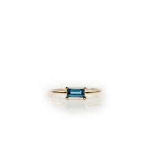Load image into Gallery viewer, 3 x 6 mm. Baguette Cut London Blue Brazilian Topaz Ring