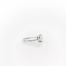 Load image into Gallery viewer, 6 x 8 mm. Octagon Cut White Indian Moonstone with Cz Band Ring