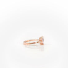 Load image into Gallery viewer, 6 x 8 mm. Octagon Cut Purple Brazilian Amethyst with Cz Band Ring