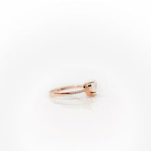 Load image into Gallery viewer, 7 mm. Heart Cut White Indian Moonstone with Cz Band Ring