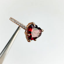 Load image into Gallery viewer, 7 mm. Heart Cut Red African Garnet with Cz Band Ring
