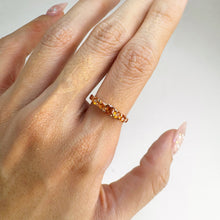 Load image into Gallery viewer, 4 mm. Round Cut Orange Songea Sapphire Cluster Ring
