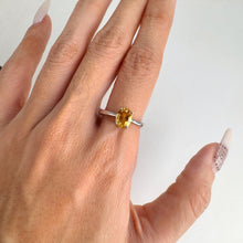 Load image into Gallery viewer, 6 x 8 mm. Oval Cut Yellow Brazilian Citrine Ring
