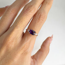 Load image into Gallery viewer, 5 x 7 mm Cushion Cut Purple Brazilian Amethyst with Cz Accents
