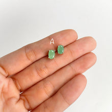 Load image into Gallery viewer, 5 x 7 mm. Oval Cut Green Brazilian Emerald Earrings
