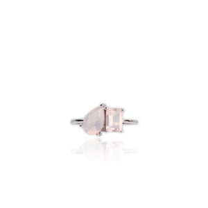 6 x 9 mm. Pear Cut Pink African Rose Quartz Ring