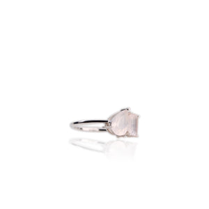 6 x 9 mm. Pear Cut Pink African Rose Quartz Ring
