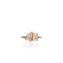 Load image into Gallery viewer, 6 x 9 mm. Pear Cut Pink African Rose Quartz Ring
