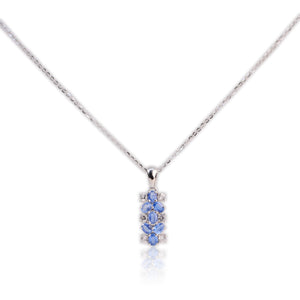 3 x 4 mm. Oval Cut Blue Nepalese Kyanite with Cz Accents Pendant and Necklace