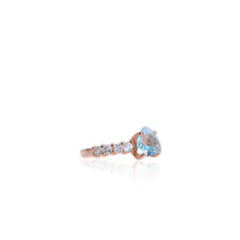 Load image into Gallery viewer, 9 mm. Trillion Cut Sky Blue Brazilian Topaz Cluster Ring
