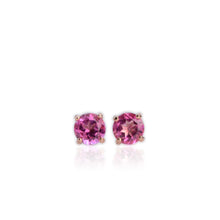 Load image into Gallery viewer, 5 mm. Round Cut Pink Brazilian Topaz Earrings
