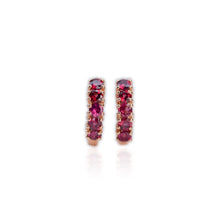 Load image into Gallery viewer, 2.5 mm. Round Cut Purple African Rhodolite Garnet Cluster Earrings
