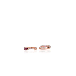2.5 mm. Round Cut Purple African Rhodolite Garnet Cluster Earrings