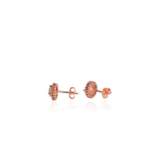 Load image into Gallery viewer, 6 mm. Round Cut Light Peach Madagascan Morganite with Cz Accents Earrings
