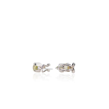 Load image into Gallery viewer, 8 x 10 mm. Cushion with Checkerboard Cut Yellow Brazilian Citrine and Peridot Earrings
