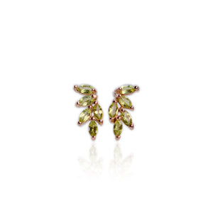 2.5 x 5 mm. Marquise Cut Green Pakistani Peridot Cluster Earrings