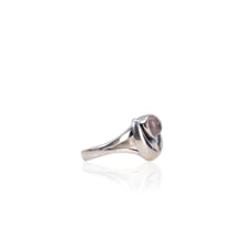 Load image into Gallery viewer, 6 mm. Round Cabochon Pink African Rose Quartz Moon Ring
