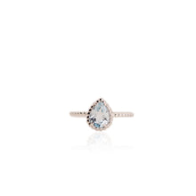 Load image into Gallery viewer, 6 x 8 mm. Pear Cut Sky Blue Brazilian Topaz Ring
