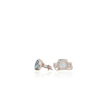 Load image into Gallery viewer, 9 mm. Cushion Cut Sky Blue Brazilian Topaz Cluster Earrings
