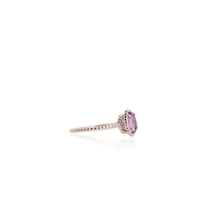 6 x 8 mm. Oval Cut Purple Brazilian Amethyst Ring