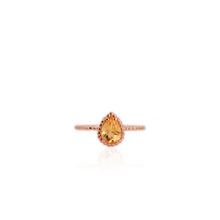 Load image into Gallery viewer, 6 x 8 mm. Pear Cut Yellow Brazilian Citrine Ring
