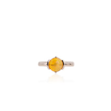 Load image into Gallery viewer, 8 mm. Round Cabochon Multi-coloured Ethiopian Opal Ring
