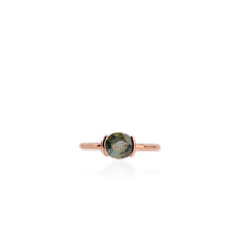 Load image into Gallery viewer, Handmade 7 x 8  mm. Oval Cut Blue Green Australian Sapphire Ring
