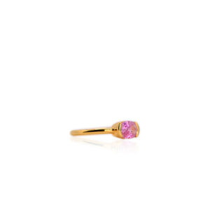 Handmade 5 x 8 mm. Oval Cut Pink Madagascan Sapphire Ring
