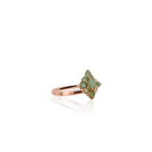 Load image into Gallery viewer, 4 x 5 mm. Oval Cut Green Brazilian Emerald Cluster Ring (Blemished)
