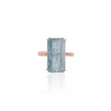 Load image into Gallery viewer, Handmade 9 x 17.5 mm. Octagon Cut Blue Brazilian Aquamarine Ring
