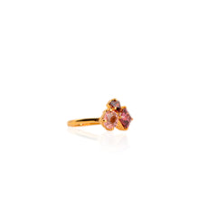 Load image into Gallery viewer, Handmade 6 x 7 mm. Oval Cut Pink VS Brazilian Tourmaline and Rhodolite Garnet Cluster Ring
