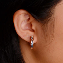 Load image into Gallery viewer, 3 mm. Round Cut London Blue Brazilian Topaz Cluster Earrings
